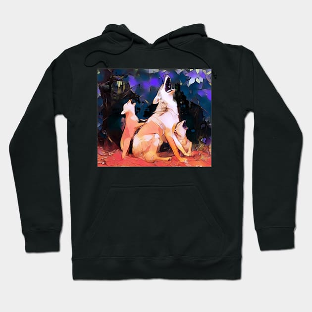 wolf tshirt Hoodie by jiva art